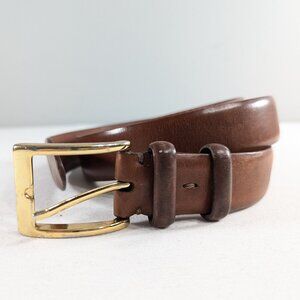 Cole Haan brown leather belt  solid brass buckle size 42 / 105